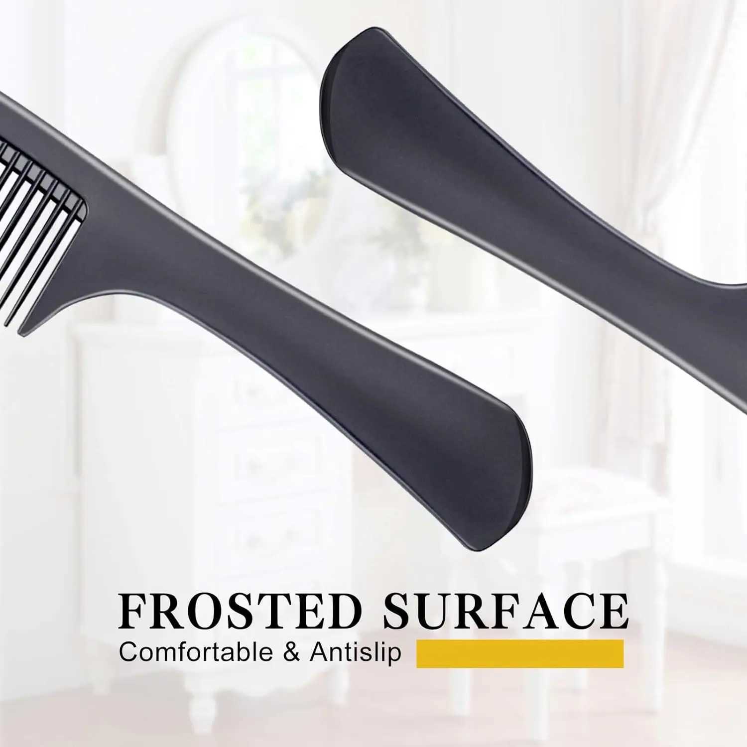4 combs suitable for both women and men high-quality black carbon fiber hair comb set for teasing and cutting used for hairstylists combs. W241112