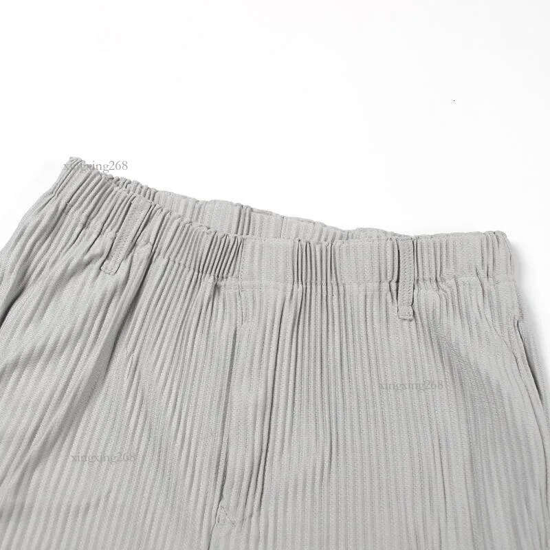 Men's Pants Solid Color Pleated HOMME PLISSE Men Women Joggers Drawstring Trousers Sweat