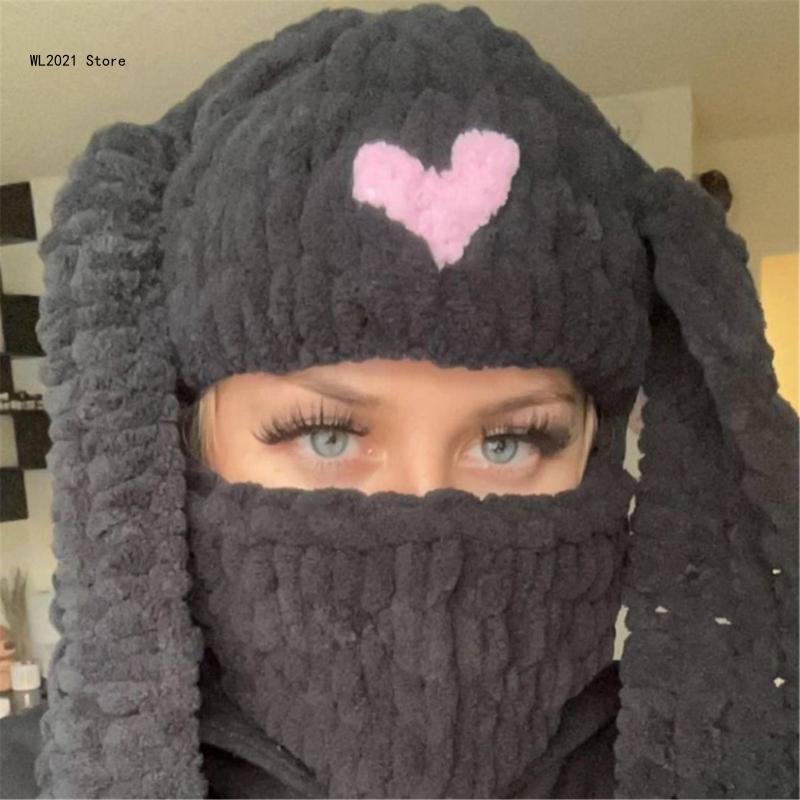 Winter for Girl Handwoven Balaclava Novelty Party Adult Knit Full Face Mask Hat Sport Accessories
