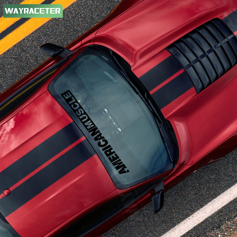 2 Pcs Reflective Front Windshield Windscreen Vinyl Rear Window Sticker For Ford Mustang F150 Ranger American Muscle Accessories