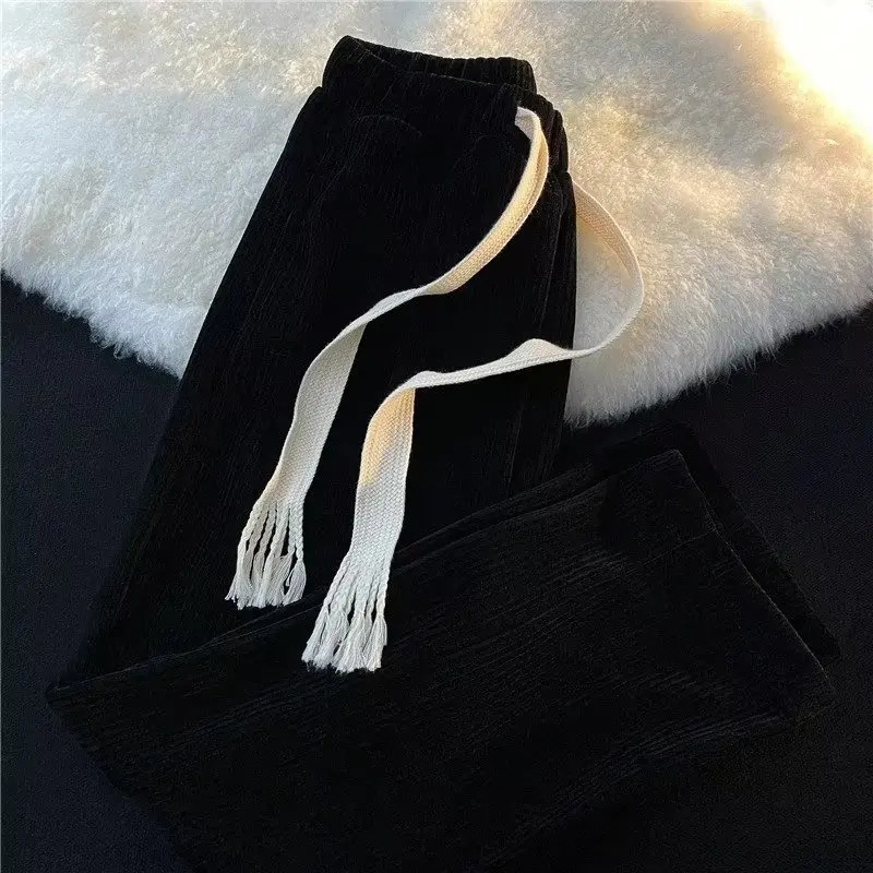 n casual pants mens trend ins loose youth hoodies spring and autumn straight-leg wide-legged athletic pants 241112