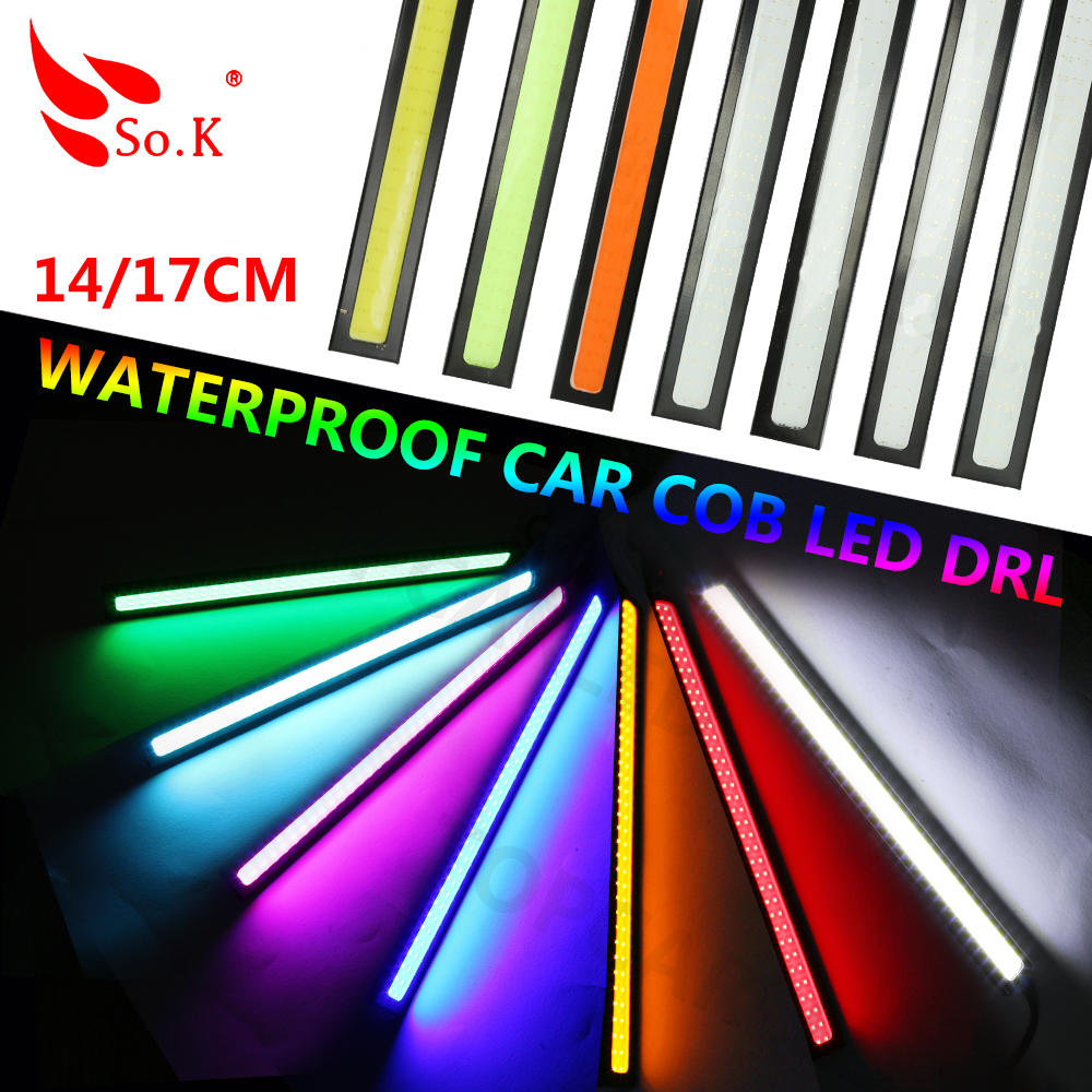 2pcs/pair Daytime Running Light DRL COB 17CM LED 12V White Waterproof DRL Bar LED Car Styling Auto Light Parking Lights Fog Lamp 93557 5 7a7da