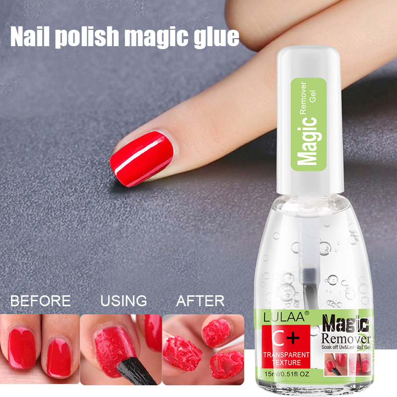 Magic Nail Polish Remover 15ml UV Gel Soak Off Remover Gel Manicure Fast Nail Cleaner