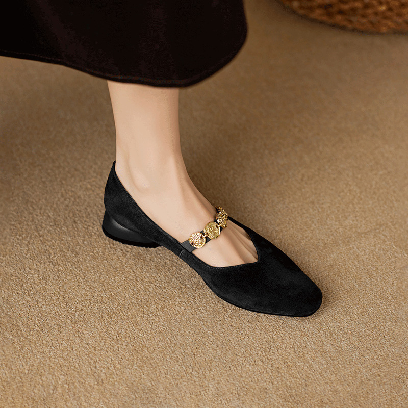 Womens Dress Shoes:Fashion Design Retro Vintage Style Square Toe Mary Jane Shoes Comfort Versatile,Black/Coffee,Free shipping dh910320090