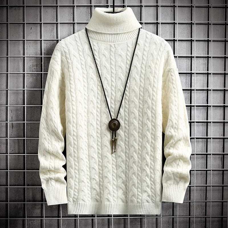 Mens autumn and winter turtle neck sweater mens Korean casual ultra-thin solid knitted zipper skydiving high-quality cotton sports shirt 4XL W2411111