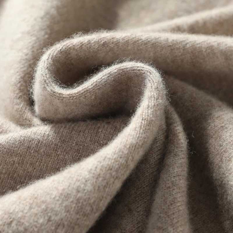 100% cashmere turtle collar mens drawstring 2024 autumn and winter soft and lightweight warm roll collar skipping rope jersey drawstring knitted sweat