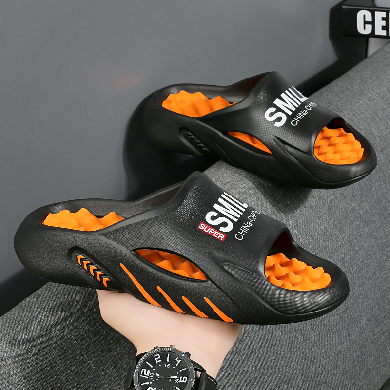 Men Comfortable Massage Slippers Sides Indoor Outdoor Sandals Beach Casual Shoes Soft Sole Slides Men Flip-flops Men's Slippers