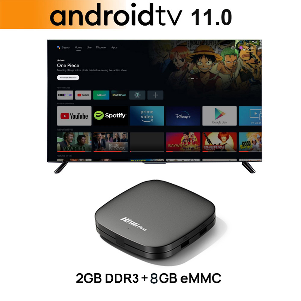 Hi96 Pro TV Box Android11 GK63 with ATV UI Quad Core Cortex A55 Support 4K 60fps 2.4&5G Dual Wifi BT5.0 Voice Set Top Box 2G 8G