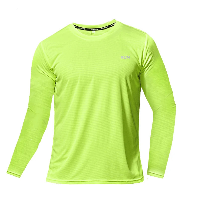 Men Long Sleeve Sport T-shirt Quick Dry Running Shirt Breathable Anti-sweat Top Gym T Shirt Men Fitness Gym Clothing Men 241112
