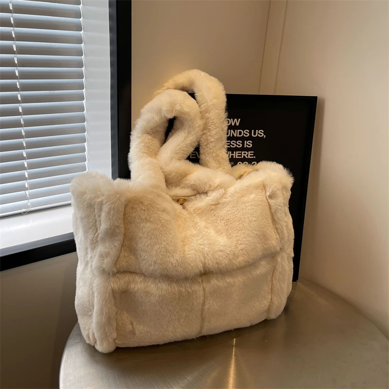 Solid Milk Cotton Tote Bags Casual Interior Compartment High Quality Bags for Women Large Capacity Hasp Womens Handbags 241111