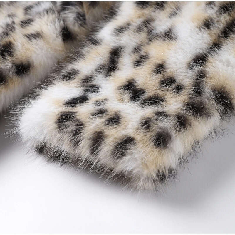 shanshi fur coat women autumn women's with elegant temperament leopard print faux fur long coat for women
