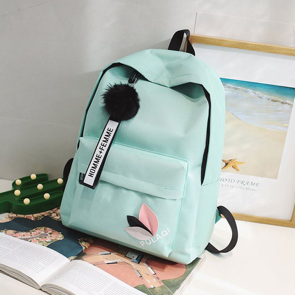 Large Leaves Printed Backpack Capacity Rucksack Zipper Portable Knapsack Female Shoulder Bag Simple Student Schoolbag smile