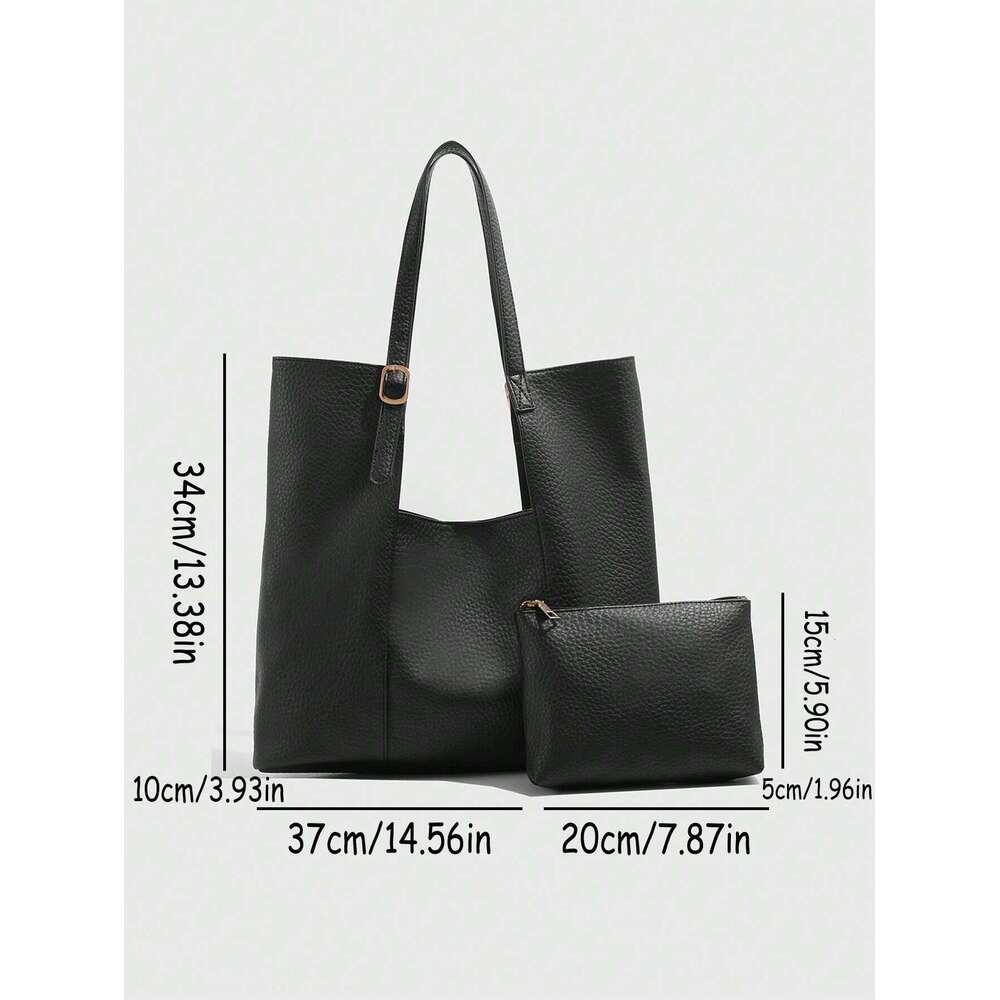 Vintage large capacity Tote texture 2024 new pu oil wax leather shoulder underarm commuter bag