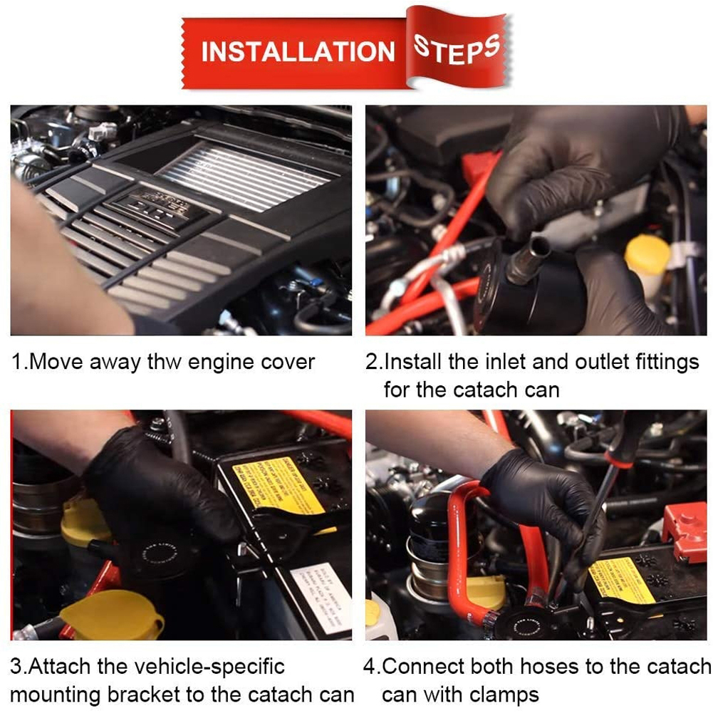 Universal Car Racing Baffled Aluminum 2-Port/3-Port Catch Can Reservoir Oil Tank With Breather Filter