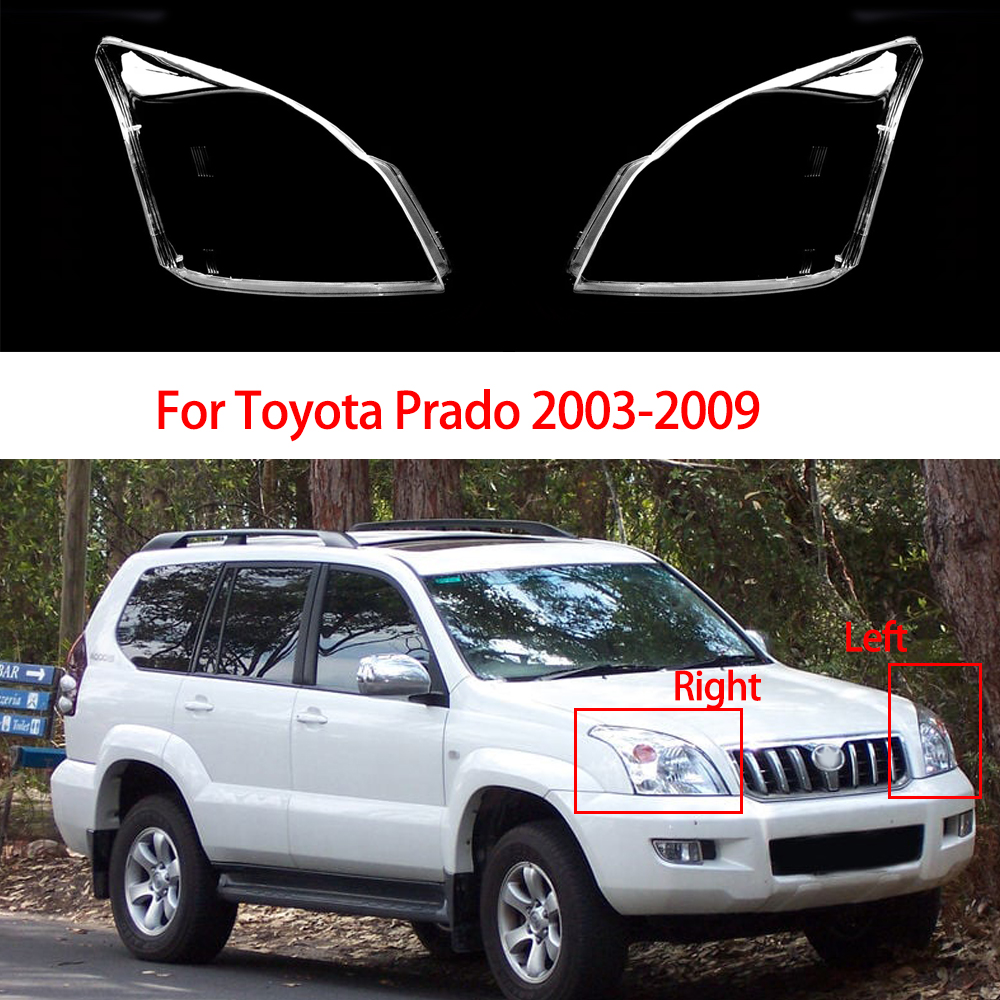 For Toyota Prado 2003-2009 Auto Front Headlight Cover Masks Headlamp Shell Mask Transparent Glass Lampshade Lens Accessories c3458