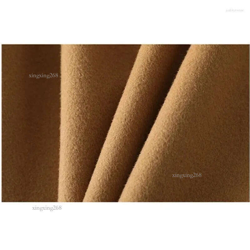 Women's Wool Double Side Cashmere Coat Women Autumn Winter Hooded Loose Long Woolen Camel Red Outerwear Clothing Female