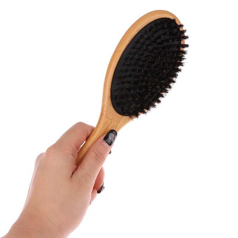 Pig mane brush womens bamboo brush professional curly airbag scalp brush comb used for hair beauty and care salon tools W241112