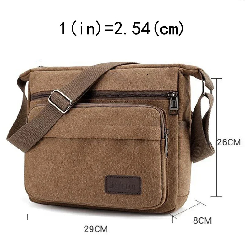 Fashion Men Canvas Crossbody Shoulder Messenger Bags Man Cross Body Bag Casual Multi Function Portable Male 241111