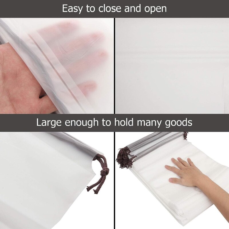 12/10pc Transparent Frosted Drawstring Bags Travel Waterproof Makeup Pocket Shoes Clothes Portable Underwear Organizer Pouch Bag 145f7 f4b1c