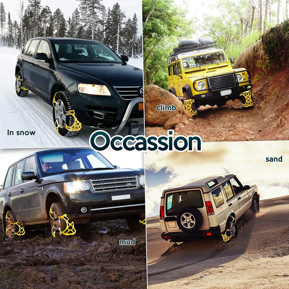 1pc Snow Chains Invisible Car Anti Slip Tire Chain Mud Tyre Wheels Anti-Skid Belt For Car/SUV/Truck Buckle