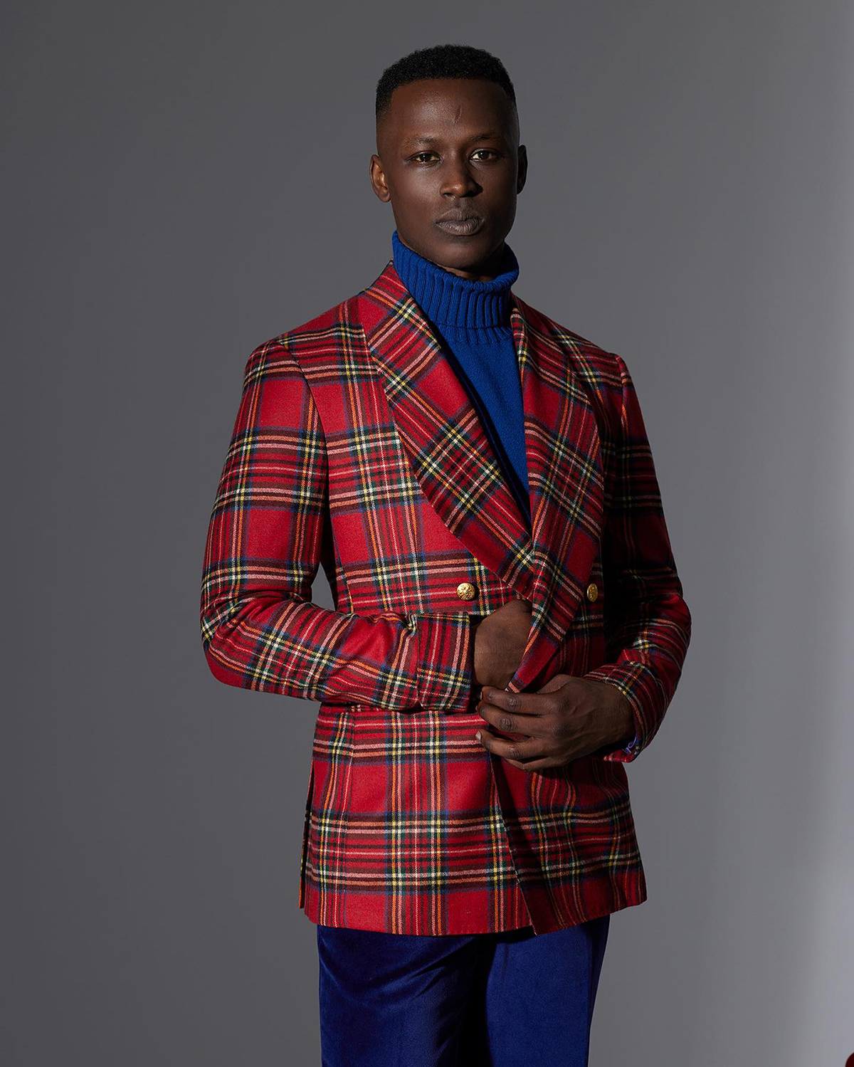 Vintage Men's Blazer Wedding Tuxedos Shawl Lapel Double Breasted Tartan Ceremony Formal Groom Wear Party Birthday Coat Custom Made