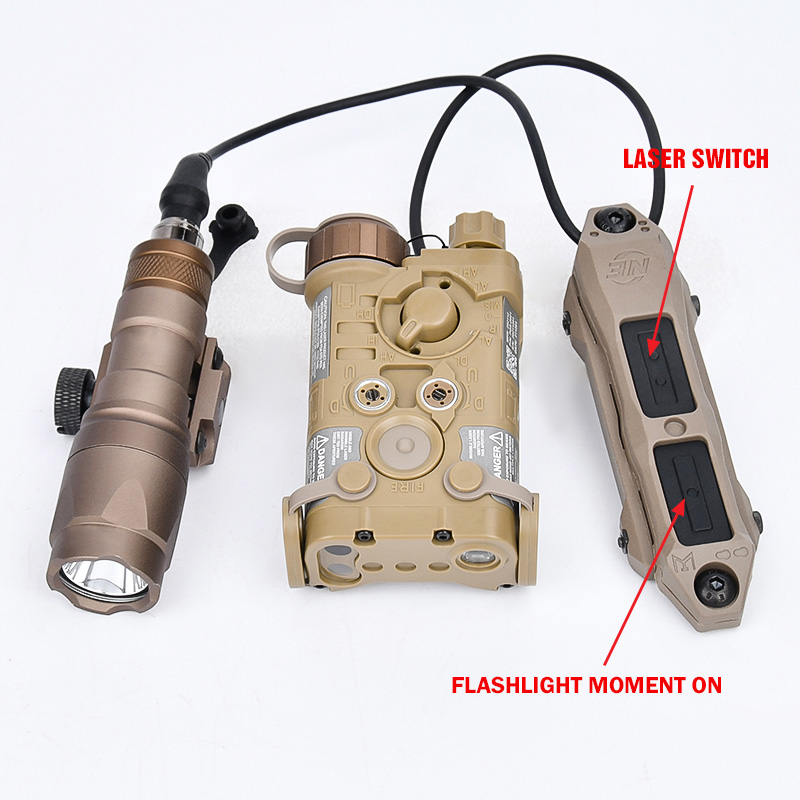 Tactical NGAL Red Dot Indicator Wadsn M300A Scout Light Ngal Red Green Blue Laser Remote Dual Switch Fit Mlok keymod 20MM Rail