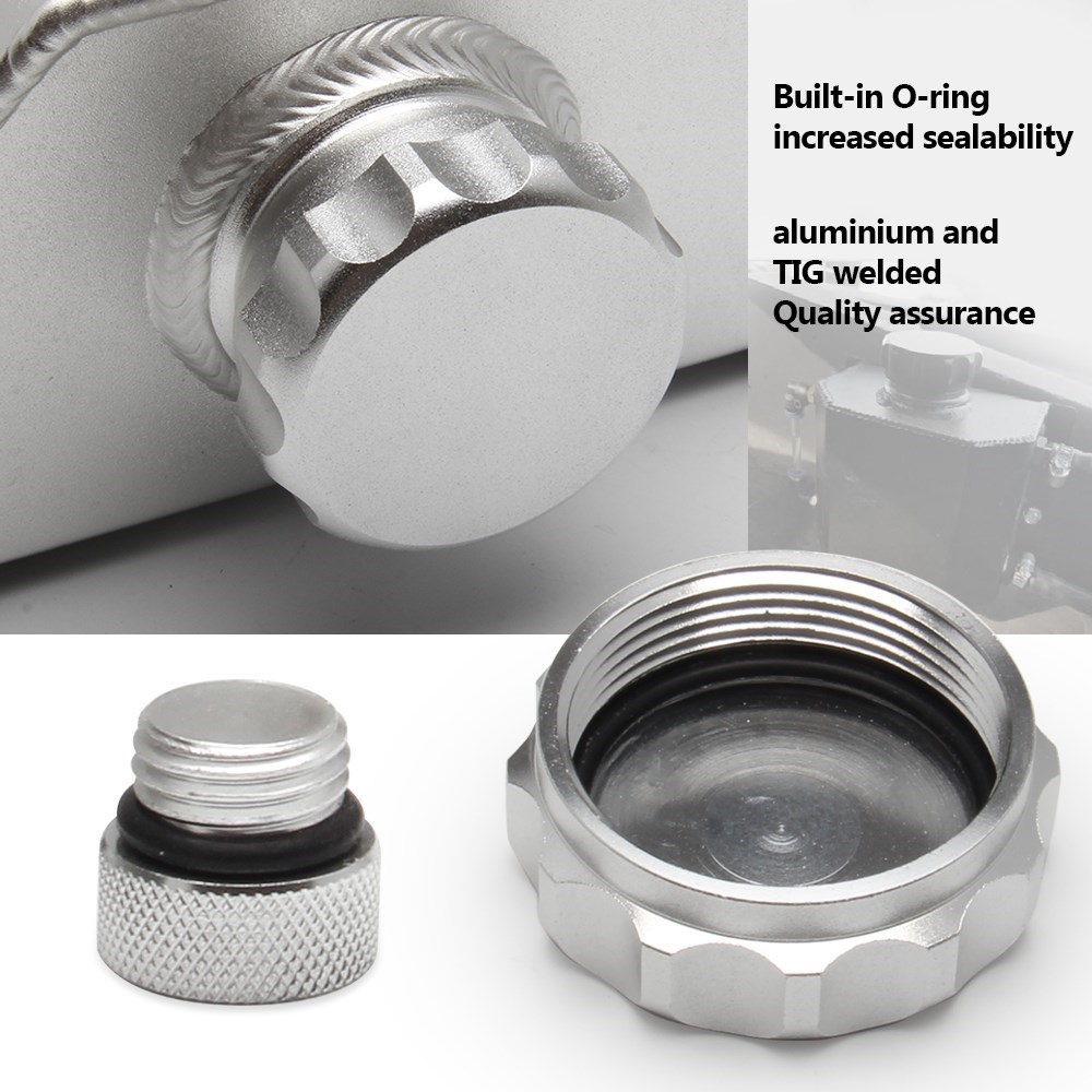 1L/2L Universal Catch Can Coolant Radiator Overflow Aluminum Oil Fuel Tank With Drain Plug Sier Black OCC-1009