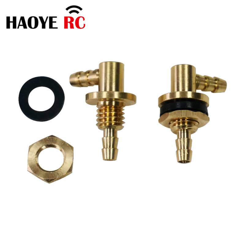 Haoye 2pcs Copper Fuel Nozzle Outer Dia 14mm Metal Oiler Length 18.5/26.5mm Long Short Oil Nipple For RC Model Tank Accessories