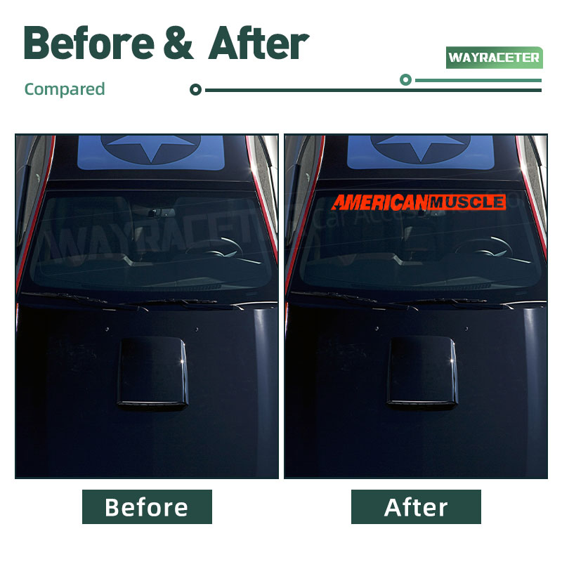 2 Pcs Reflective Front Windshield Windscreen Vinyl Rear Window Sticker For Ford Mustang F150 Ranger American Muscle Accessories