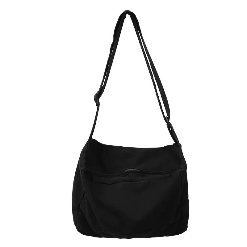 Japanese canvas mens cross body bag casual student shoulder messenger backpack fashionable large fabric unisex handbag 241111