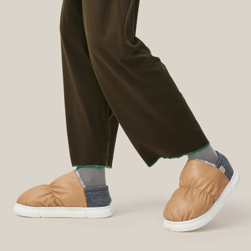 UTUNE Autumn Winter Warm Cotton Slippers Comfortable Soft Sole Non-Slip Indoor Shoes Unisex Couple Casual Lazy Shoes 241112