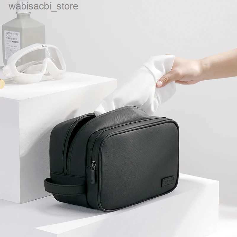 Cosmetic Bags Dry and Wet Larger Double Layer Travel Cosmetic Makeup Organizer Case Bag L49