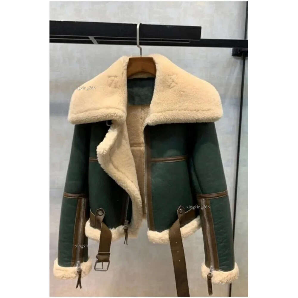 Women's Wool Motorcycle PU Coat Jacket Fall Clothes For Women Autumn And Winter