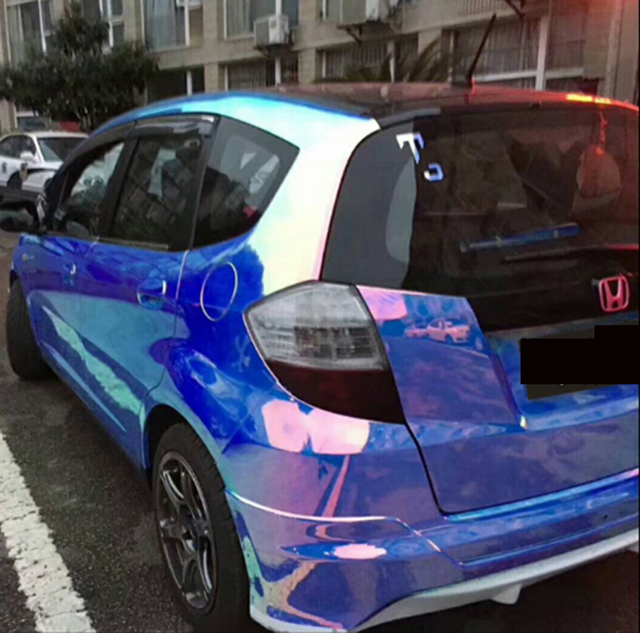 10/20/30/40/50*137cm Premium Holographic Chrome Blue Purple Rainbow Neo Car Vinyl Wrap Sticker Decals Roll Film