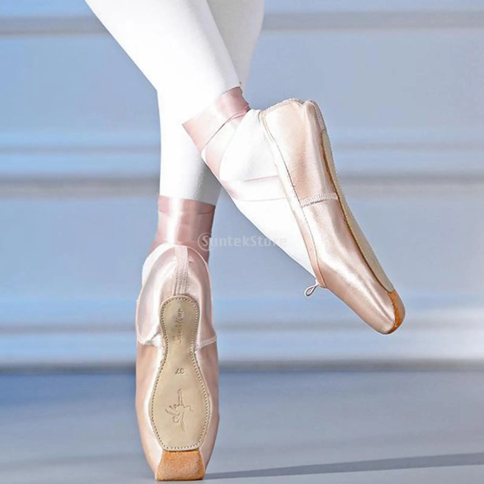 Girl ballet shoes Pointe professional ballet dancer practicing soft satin strap canvas ballet shoes 241111