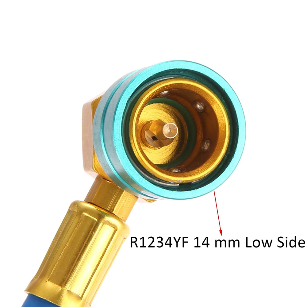 R1234YF Refrigerant Charging Hose with 1/2 Inch ACME LH AC Recharge Hose 14mm Low Side Quick Coupler Refrigerant Gas Refill