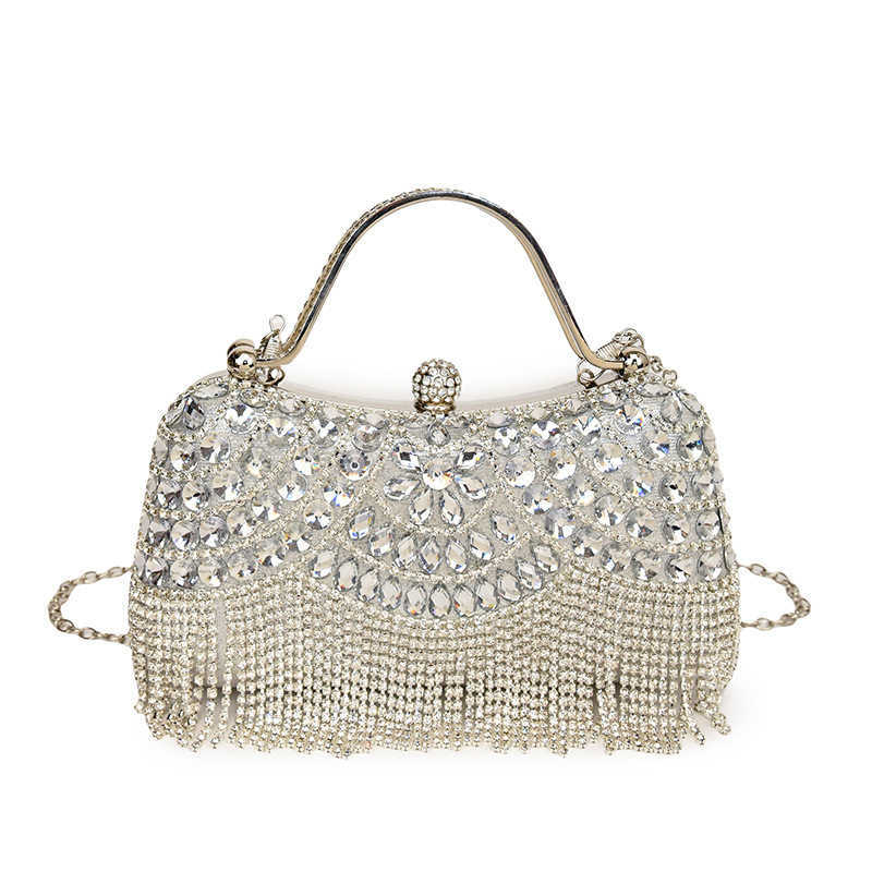 Socialite Banquet Women New Minimalist Banquet Handbag With Sparkling And Versatile Chain Shoulder Bag