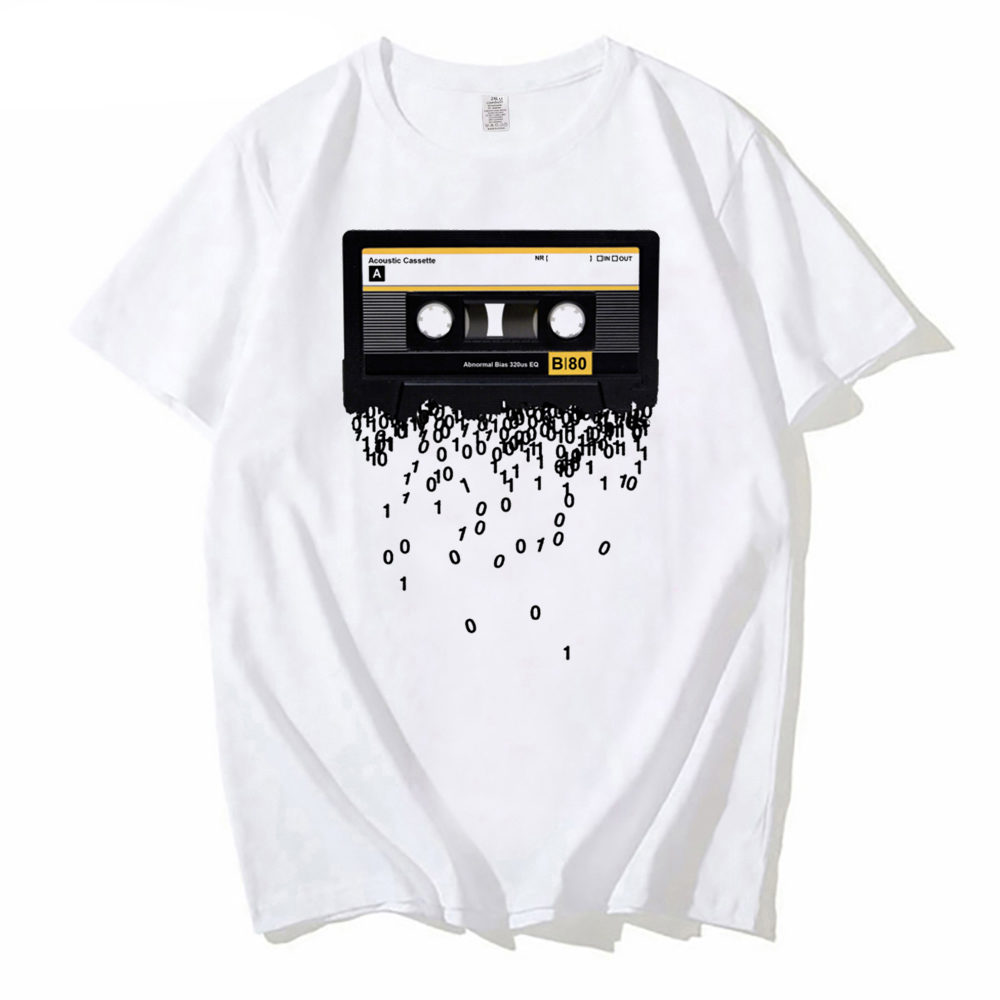 Newest Funny Retro cassettes Printed T-Shirt Men's Funny Creative 80's Music The death of the cassette tape Tshirt 1a8f9
