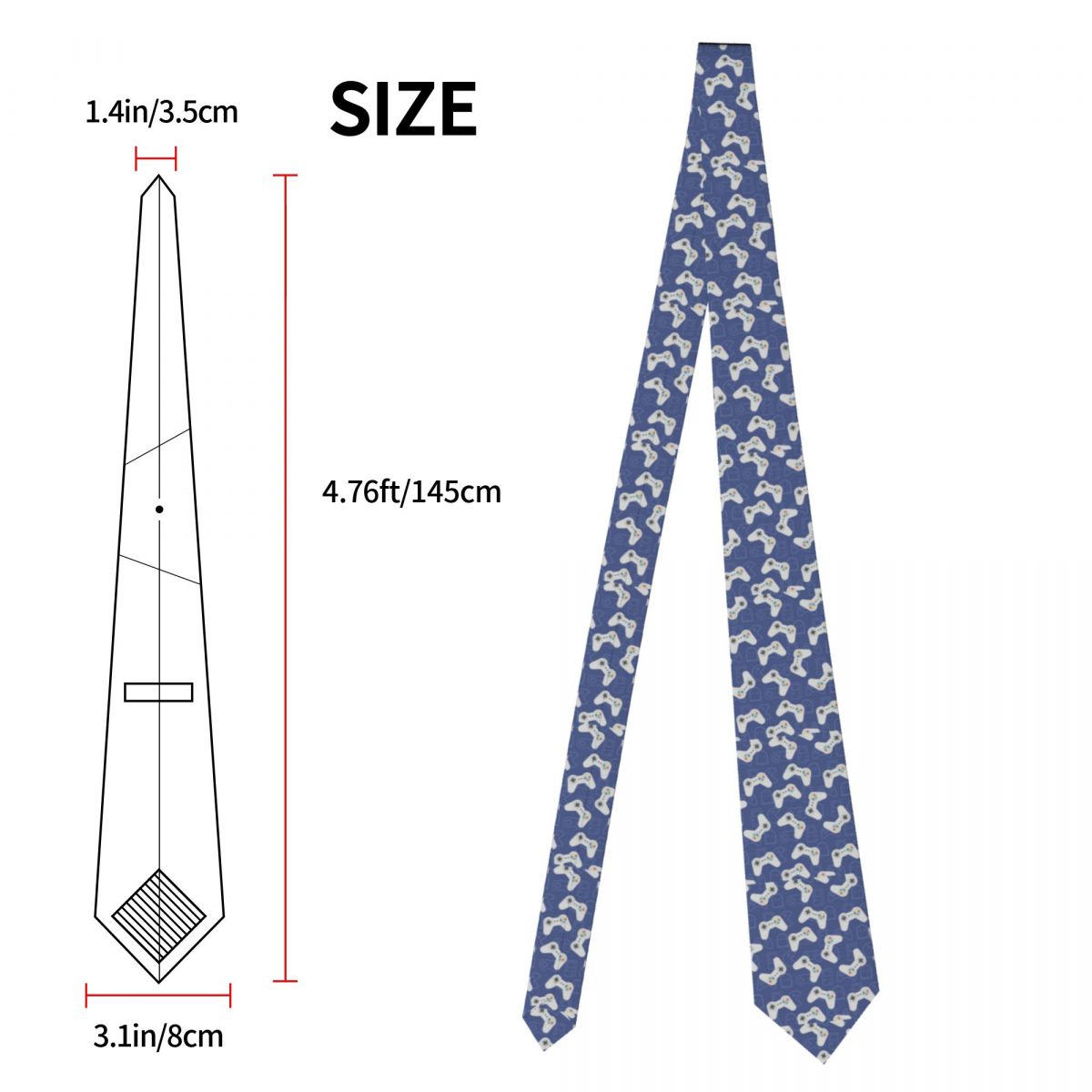 Born To Be A Gamer Neckties Men Women Polyester 8 cm Video Game Controller Neck Ties for Men Skinny Wide Accessories 61e63