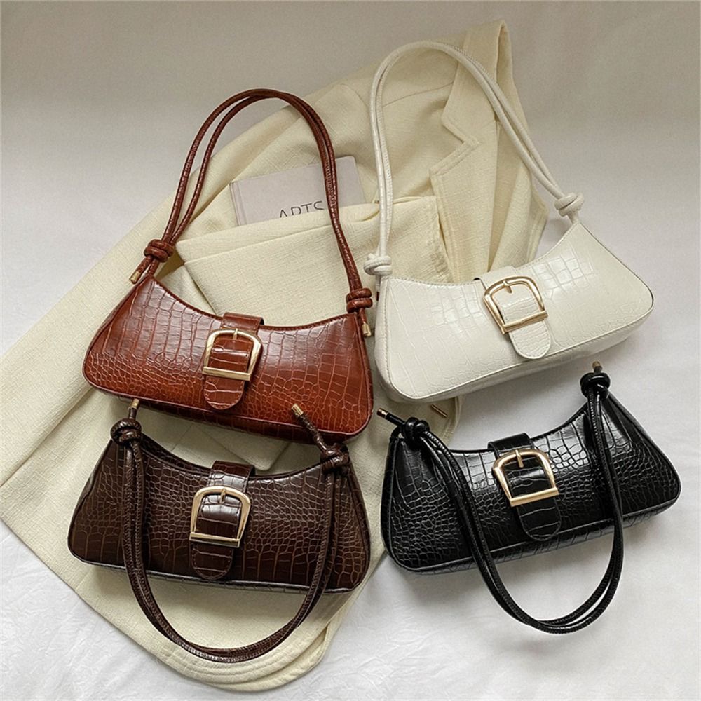 Vintage Handbags For Women Solid PU Leather Hasp Shoulder Crossbody Bag Luxury Designer Ladies Underarm Bags Hobo 2023 Fashion