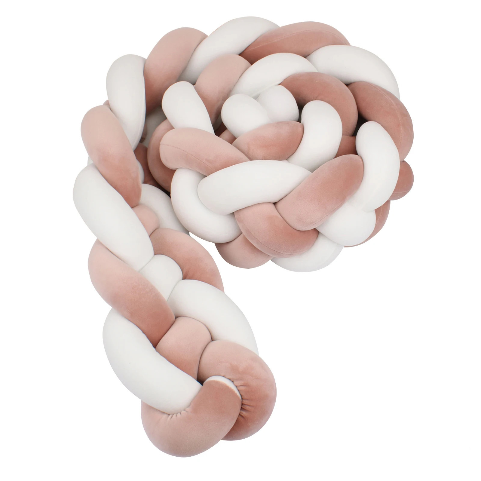 1M-4M Braided Baby Bed Bumper Handmade Cushion Knotted Braid Pillow Soft Pad Baby Room Decor Protector 240329