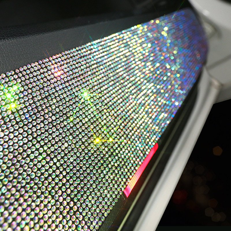 Bling Rhinestone Door Protective 3M Dia Stickers and Decals Body Anti-kick Scratch-resistant Car Interior Accessories
