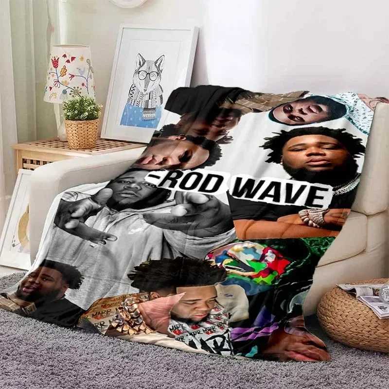 Hip Hop Rapper Blanket Rod Wave Flannel Blanket Soft Warm Throw Bedroom Decor Napping Couch Sofa Bed Chair Cover for Boys GirlsXJ241210