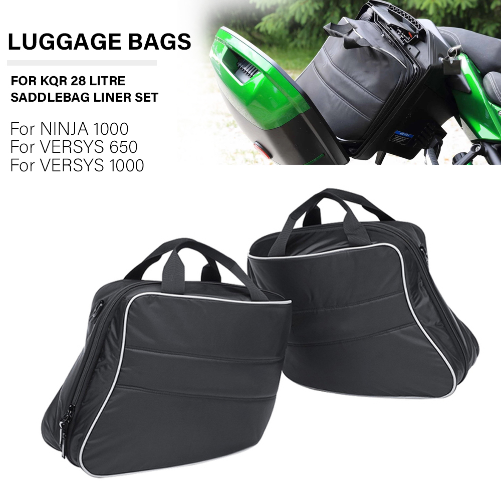Motorcycle Hard Saddlebag Liner Set Bag Saddle Inner Bags lage bags Kawasaki Ninja H2 Versys 1000 650 For KQR 28L