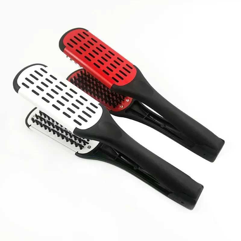 Natural ceramic plywood straight comb brush clip fiber optic styling hair care tool double-sided hair removal W241112
