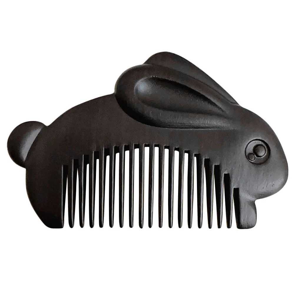 Bird Comb Bunny Travel Hairdressing Diffuser Female Wood Massage Black Wood Rabbit Design Miss W241112