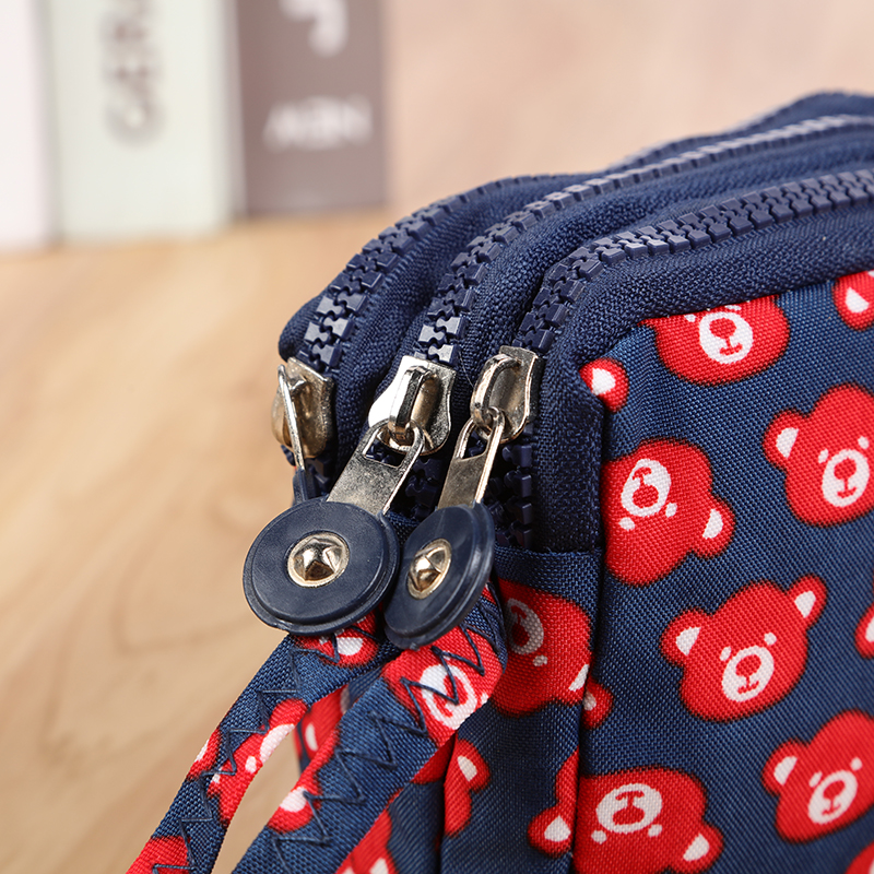 Women Zipper Wallet Canvas Fabric Lady Purses Moneybags Coin Purse Clutch Wristlet Handbag Girls Wallet Burse Billfold