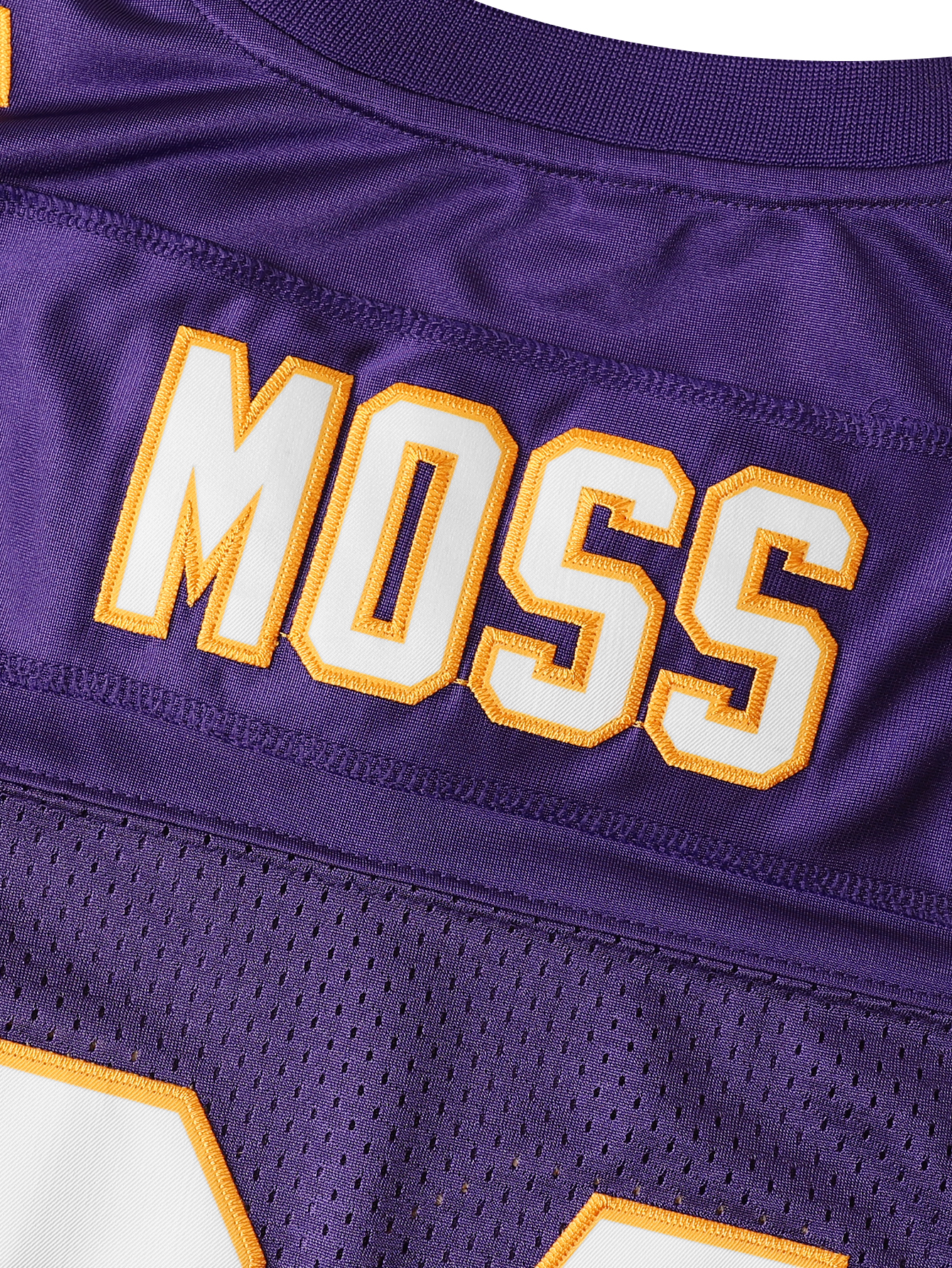 #84 Moss Comfy V-Neck Football Jersey Purple Mesh Embroidery for Training and Competition Breathable Moisture-Wicking American Football Shirt