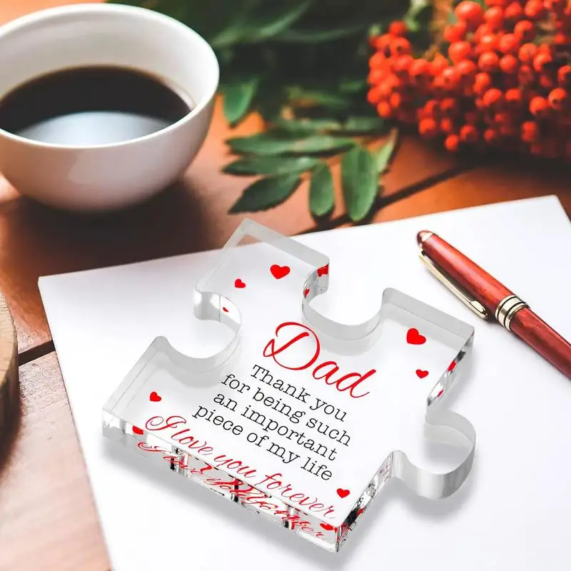Engraved Puzzle Piece Sisters/Daughter/Dad/Mom Gifts Acrylic Puzzle Thank You For Being Such An Important Piece Of My Life