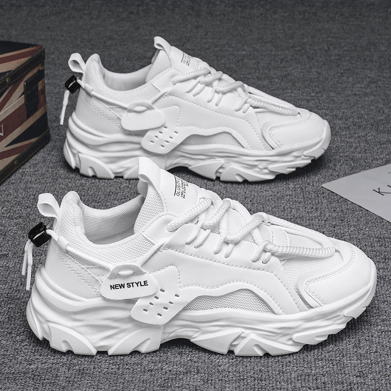 Men's Shoes Running Shoes Black White Non-Slip Lace Up Breathable Durable Outdoor Activities Sneakers